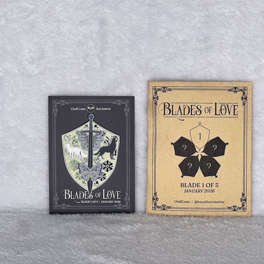 OwlCrate Quicksilver Blades of Love Enamel Pin - Callie Hart January 2026 YA Box - Picture 6 of 6